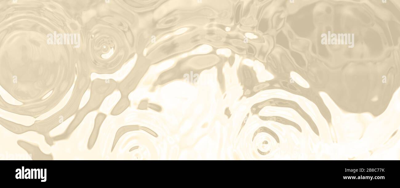 Superficie dell'acqua increspata. Gocce di pioggia. Bianco grigio sfumatura sfondo trasparente. rendering 3d Foto Stock