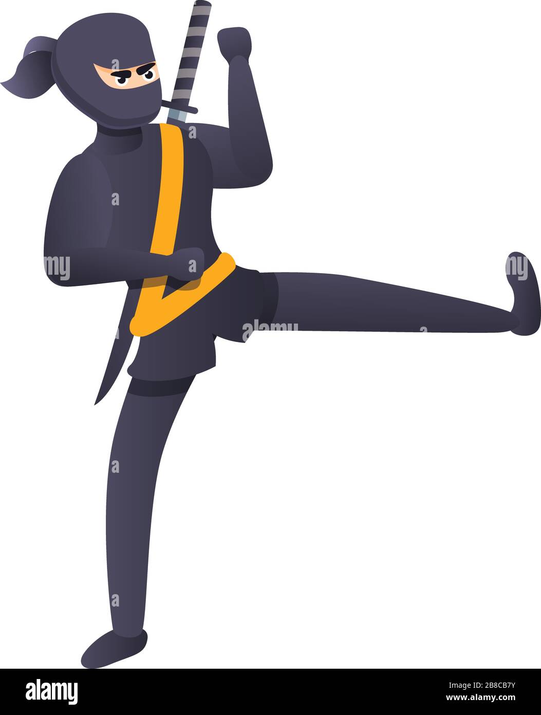 Ninja calcia icona. Cartoon di ninja kicking vettore icona per il web design isolato su sfondo bianco Illustrazione Vettoriale Ninja calcia icona. Cartoon di ninja kicking vettore icona per il web design isolato su sfondo bianco Illustrazione Vettoriale