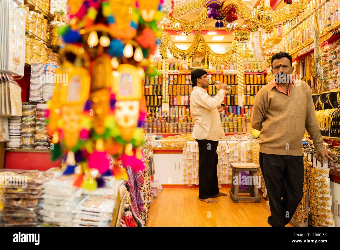 Venditore a Tirumala Tirupati Devasthanam, Andhra Pradesh Foto Stock