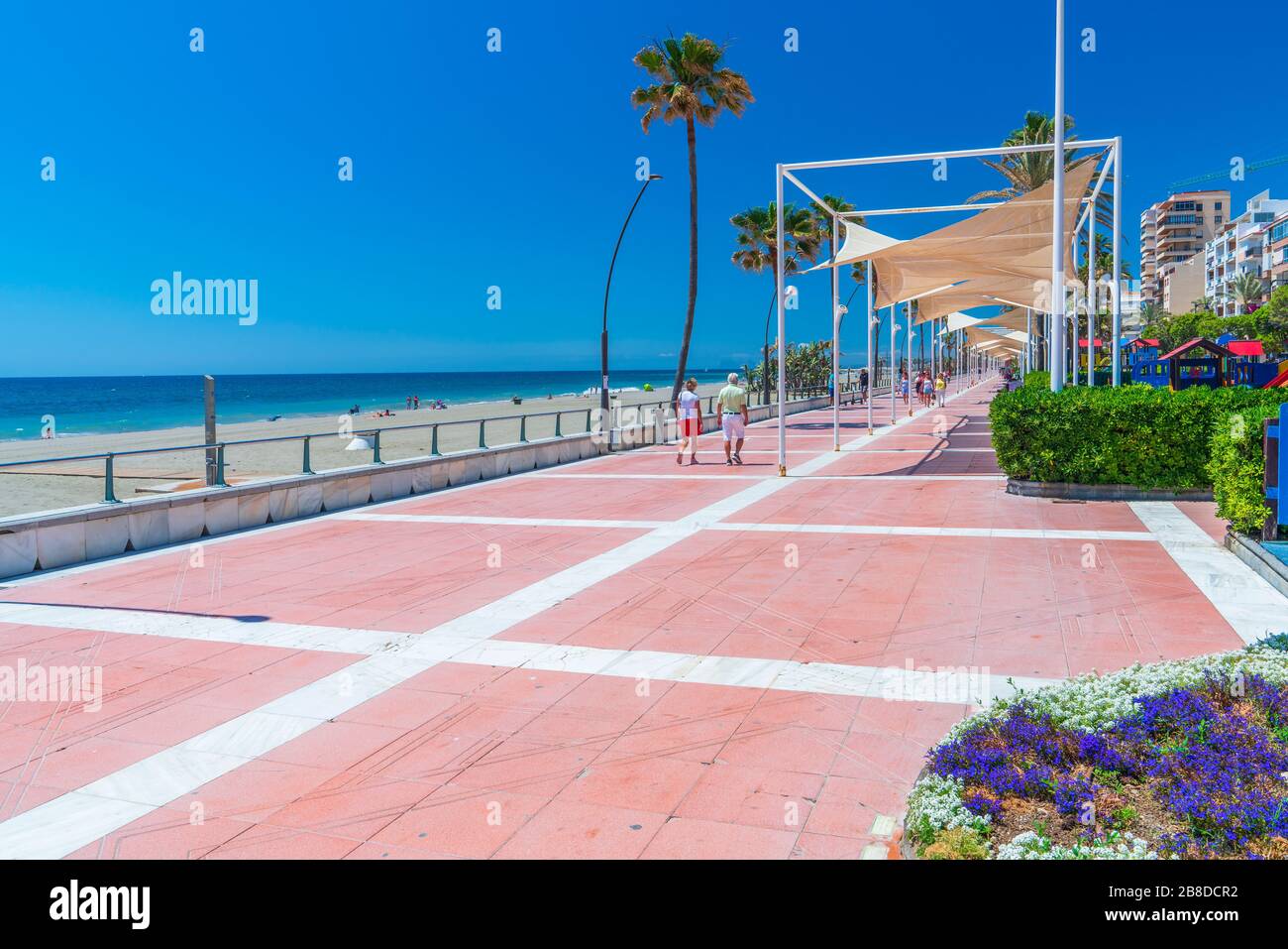 Paseo Maritimo de Estepona, Andalusia, Spagna, Europa Foto Stock