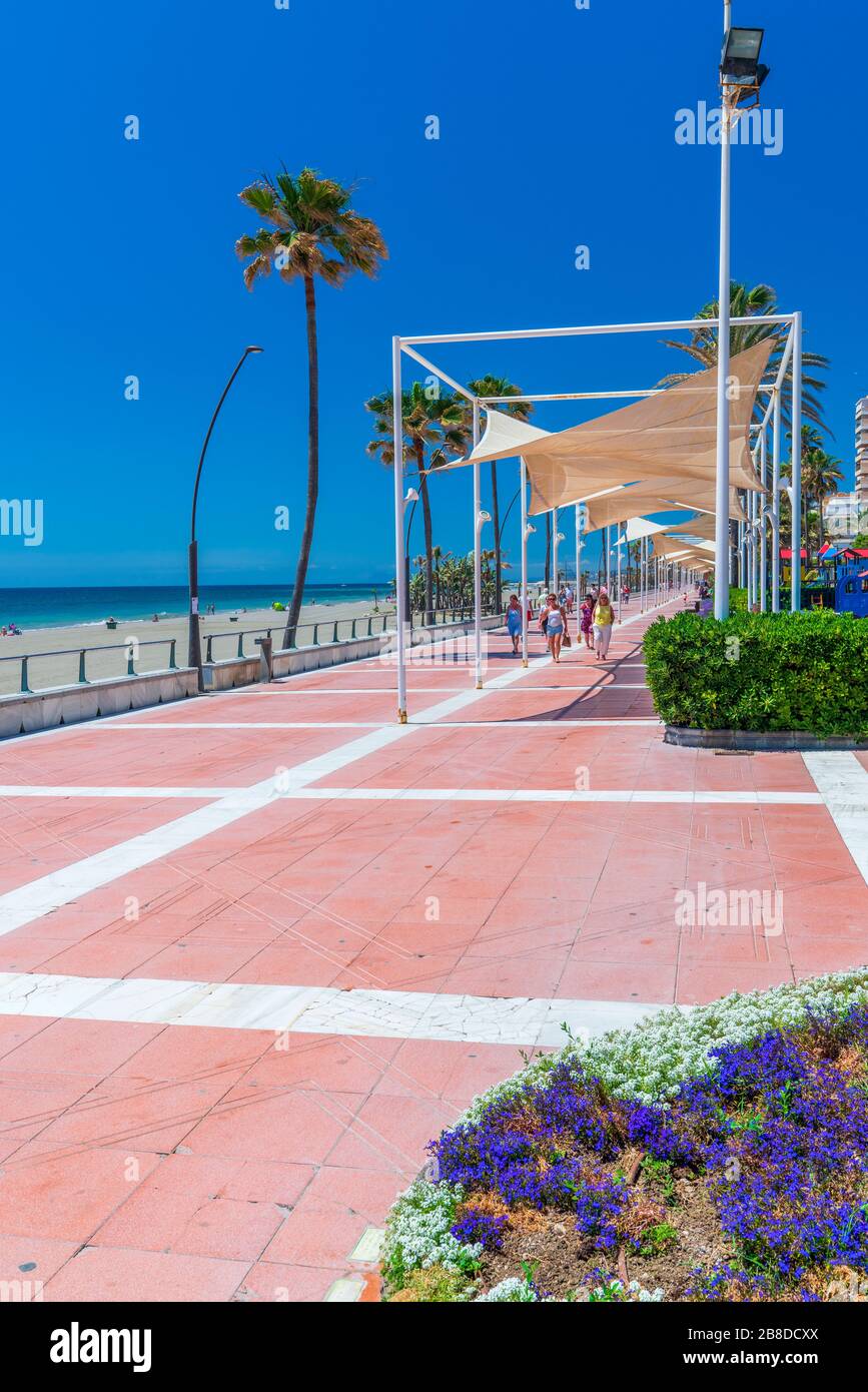 Paseo Maritimo de Estepona, Andalusia, Spagna, Europa Foto Stock