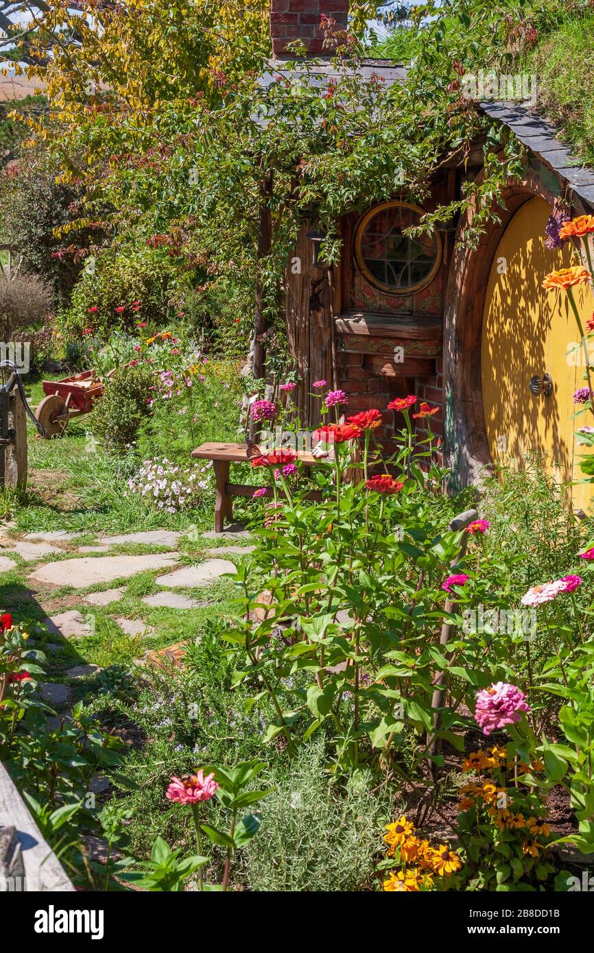 Hobbiton, Matamata, Nuova Zelanda Foto Stock
