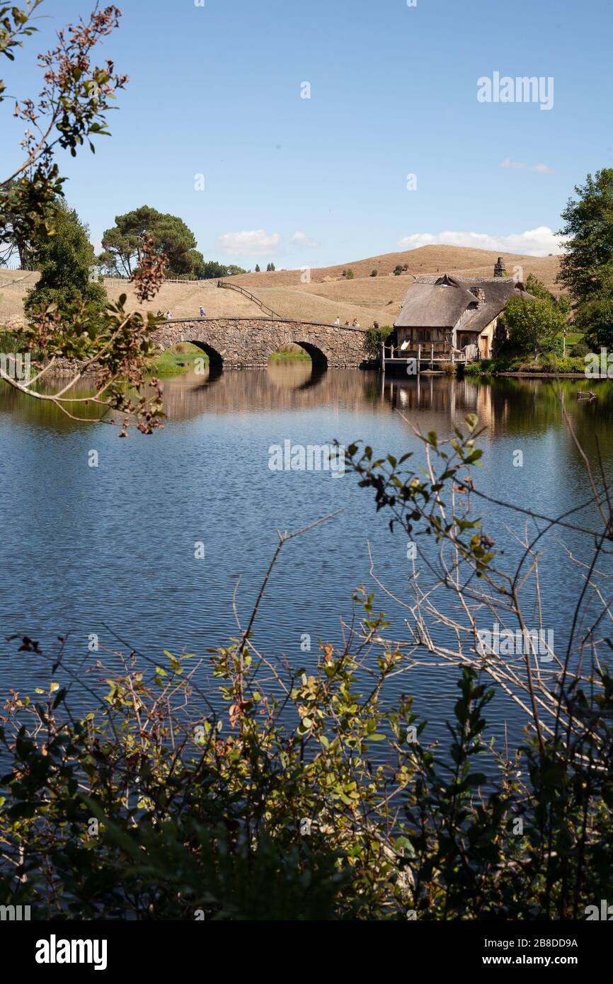 Hobbiton, Matamata, Nuova Zelanda Foto Stock