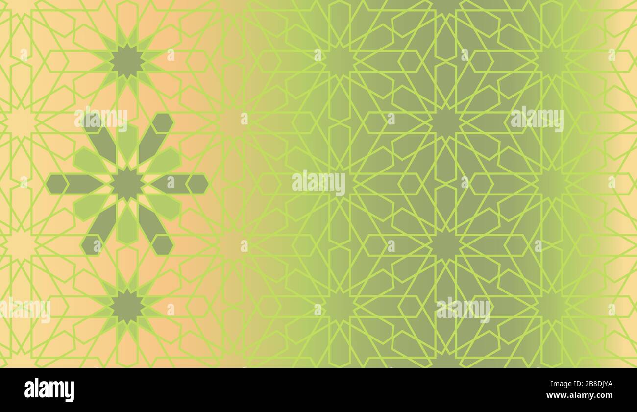 Motivo vettoriale verde arabo senza cuciture. Illustrazione Vettoriale