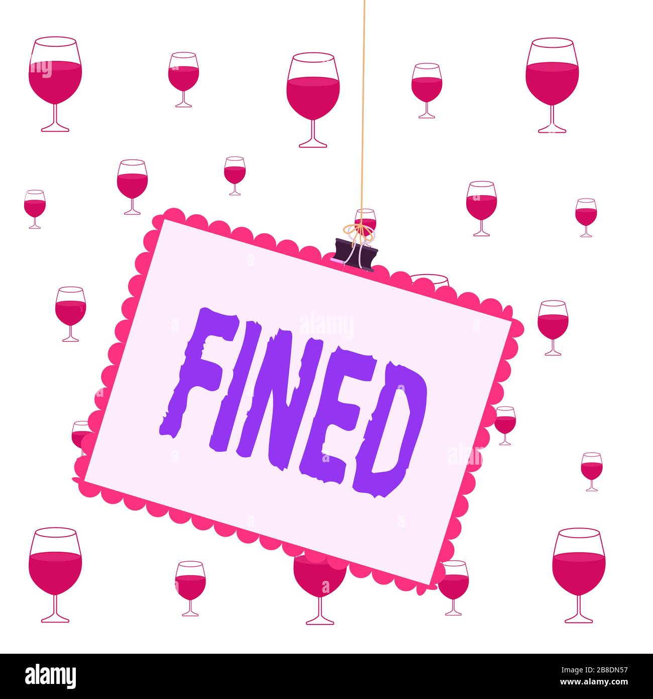 Segno di testo che indica un'ammenda. Foto di affari che mostra chiarire la birra causando la precipitazione dei sedimenti durante la produzione Stamp inceppato Binder clip paper c Foto Stock