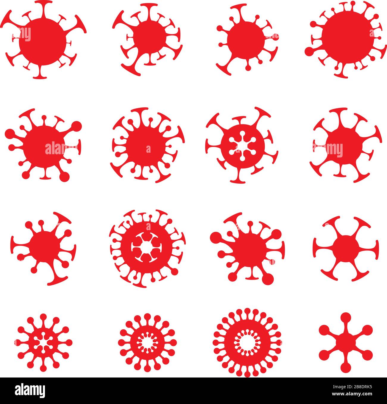 Corrona virus vettore silhouette forma set segni Illustrazione Vettoriale