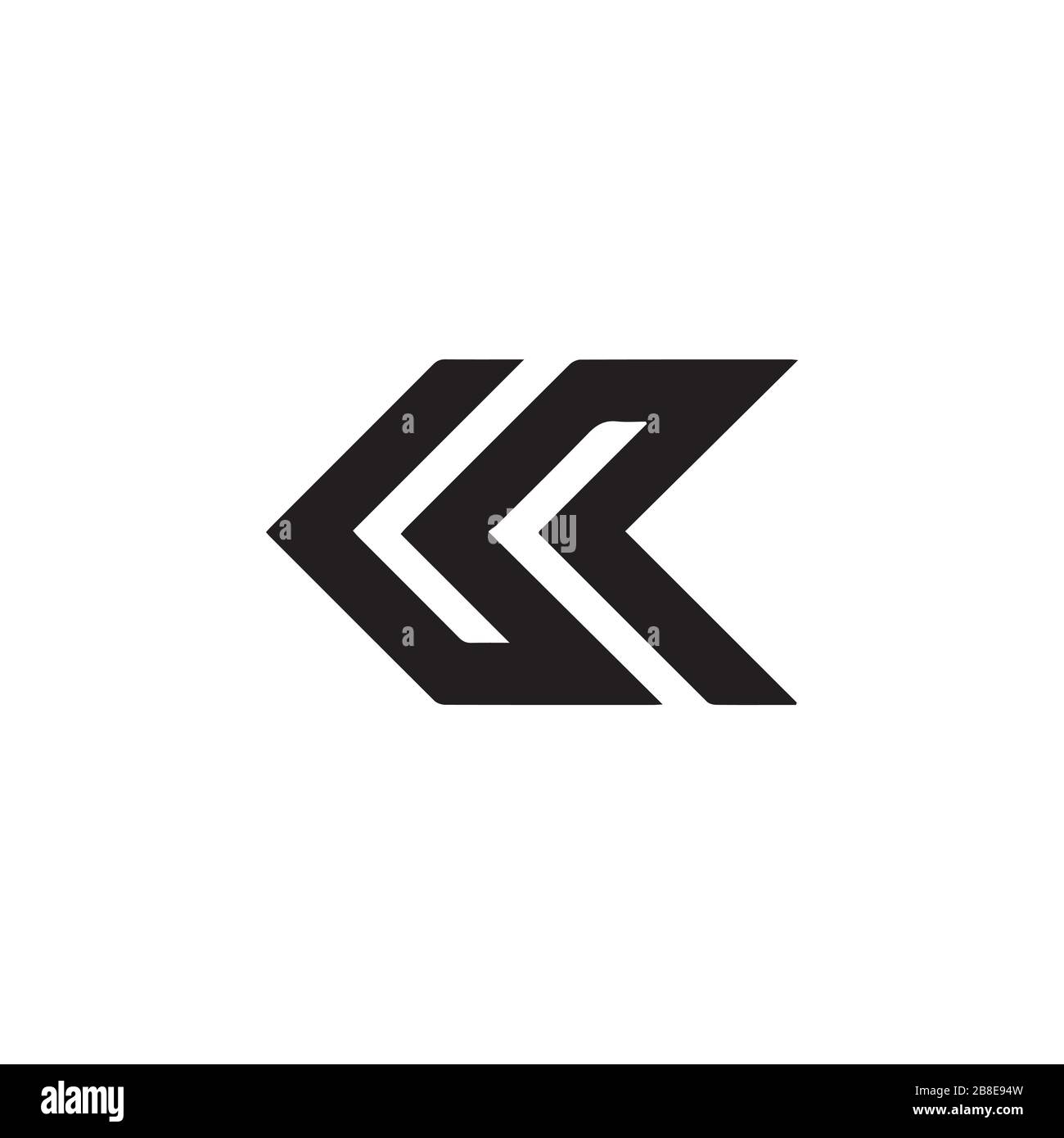 Modello iniziale del logo della lettera K. Illustrazione Vettoriale