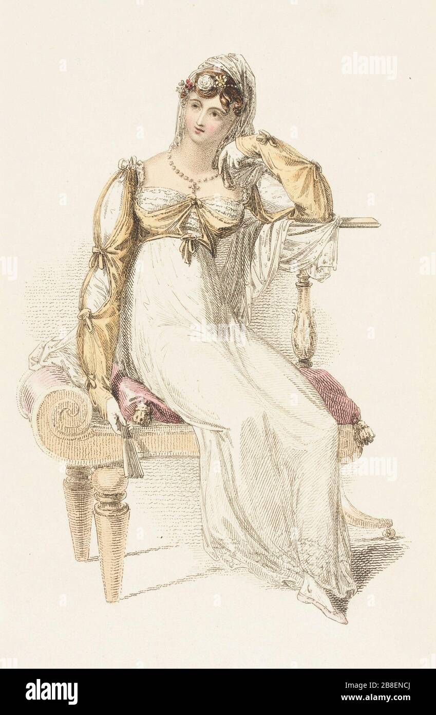 Piastra di moda (abito da sera); inglese: Inghilterra, inizi del XIX secolo  di stampe, incisioni colorate a mano l'incisione su carta regalo di Charles  Lemaire (M.83.161.162) Costume e tessile; Settembre 1813data  QS:P571,+1813-09-00T00:00:00Z/10; '