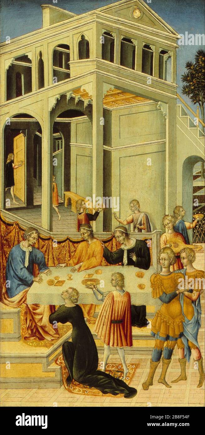 Giovanni di Paolo - Salome chiedendo a Erode per la testa di San Giovanni Battista Foto Stock