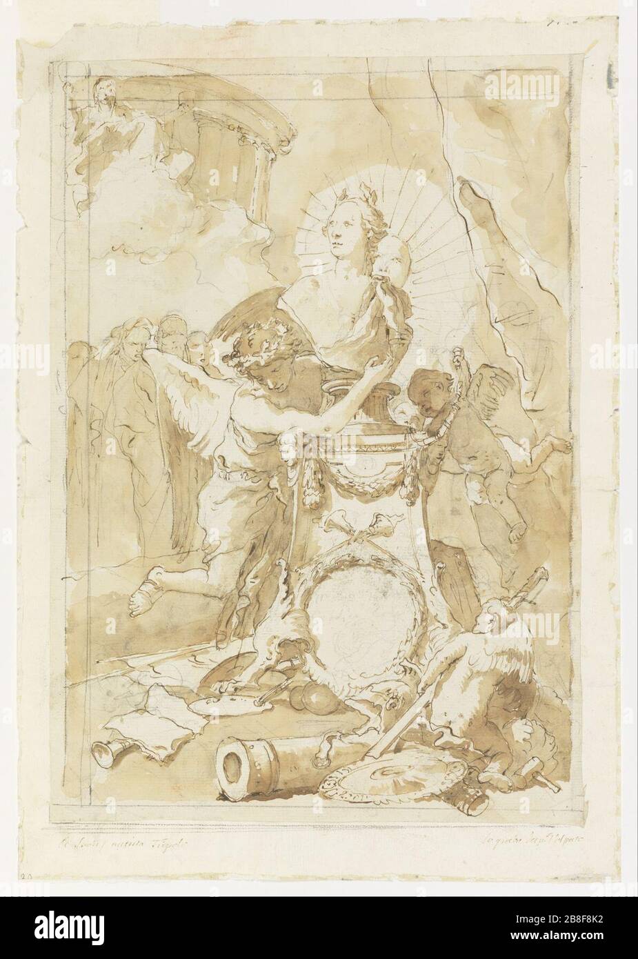 Giovanni Battista Tiepolo - Design per la dedica pagina a Carlo III di Spagna e alle due Sicilie Foto Stock