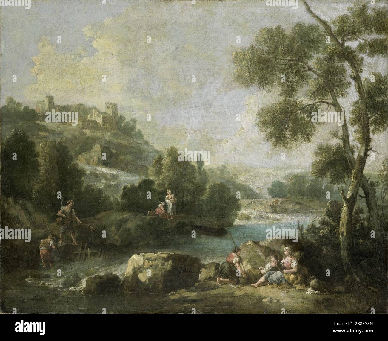 Giuseppe Zais - Landschap incontra figuren. Foto Stock