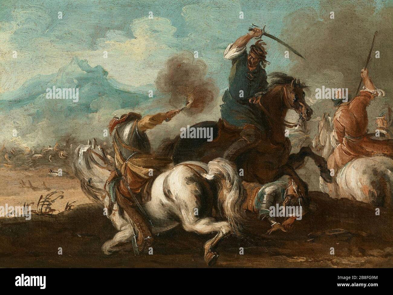 Giuseppe Zais - scena di battaglia. Foto Stock