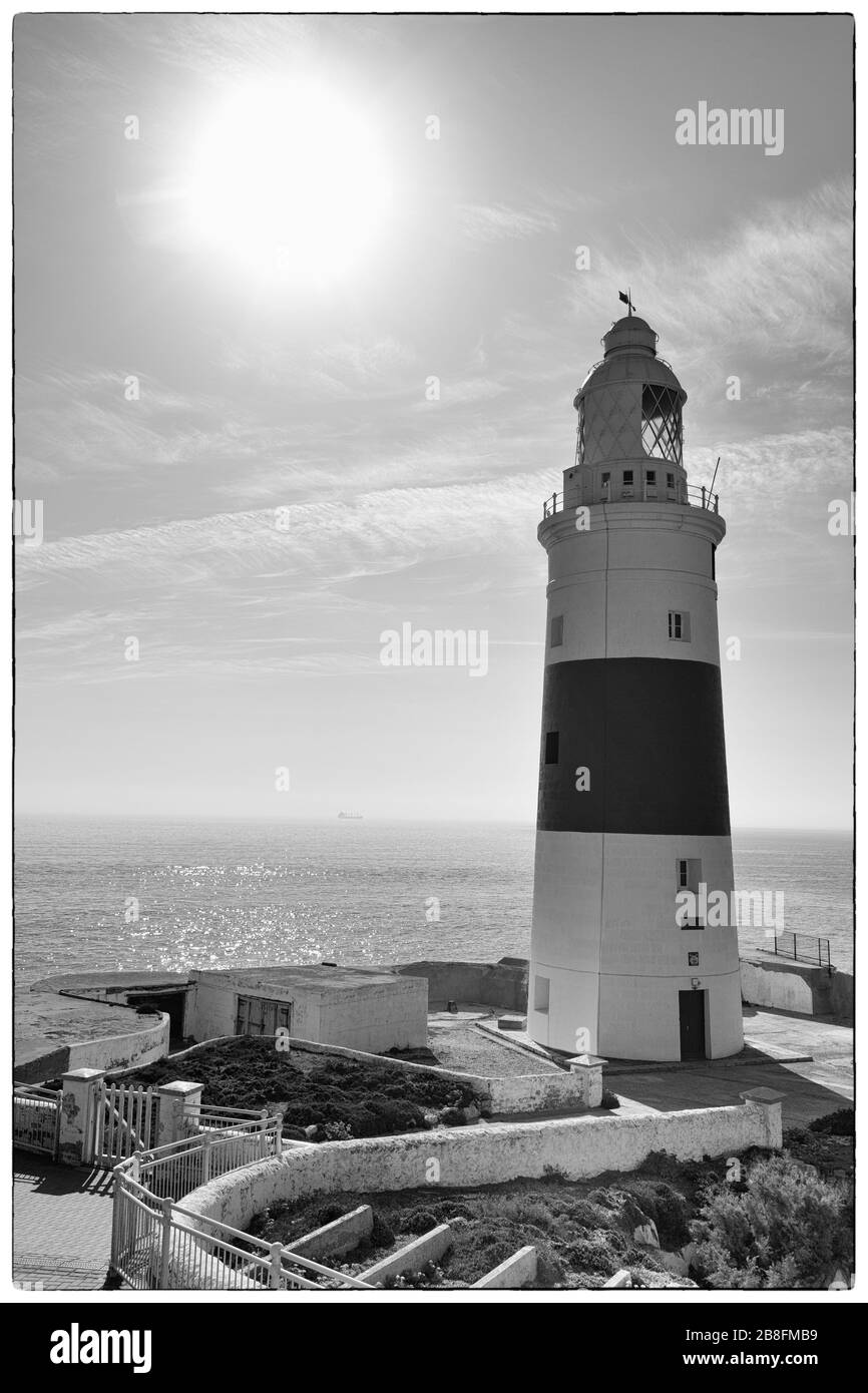 Europa Point Lighthopuse, Gibilterra, Regno Unito, Europa Foto Stock