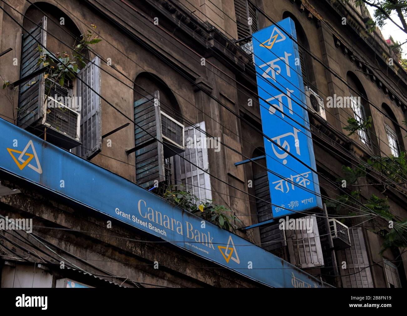 Una visione di un logo Canara Bank. Dal 1 aprile 2020 in poi Syndicate Bank si fonderà con Canara Bank . Foto Stock