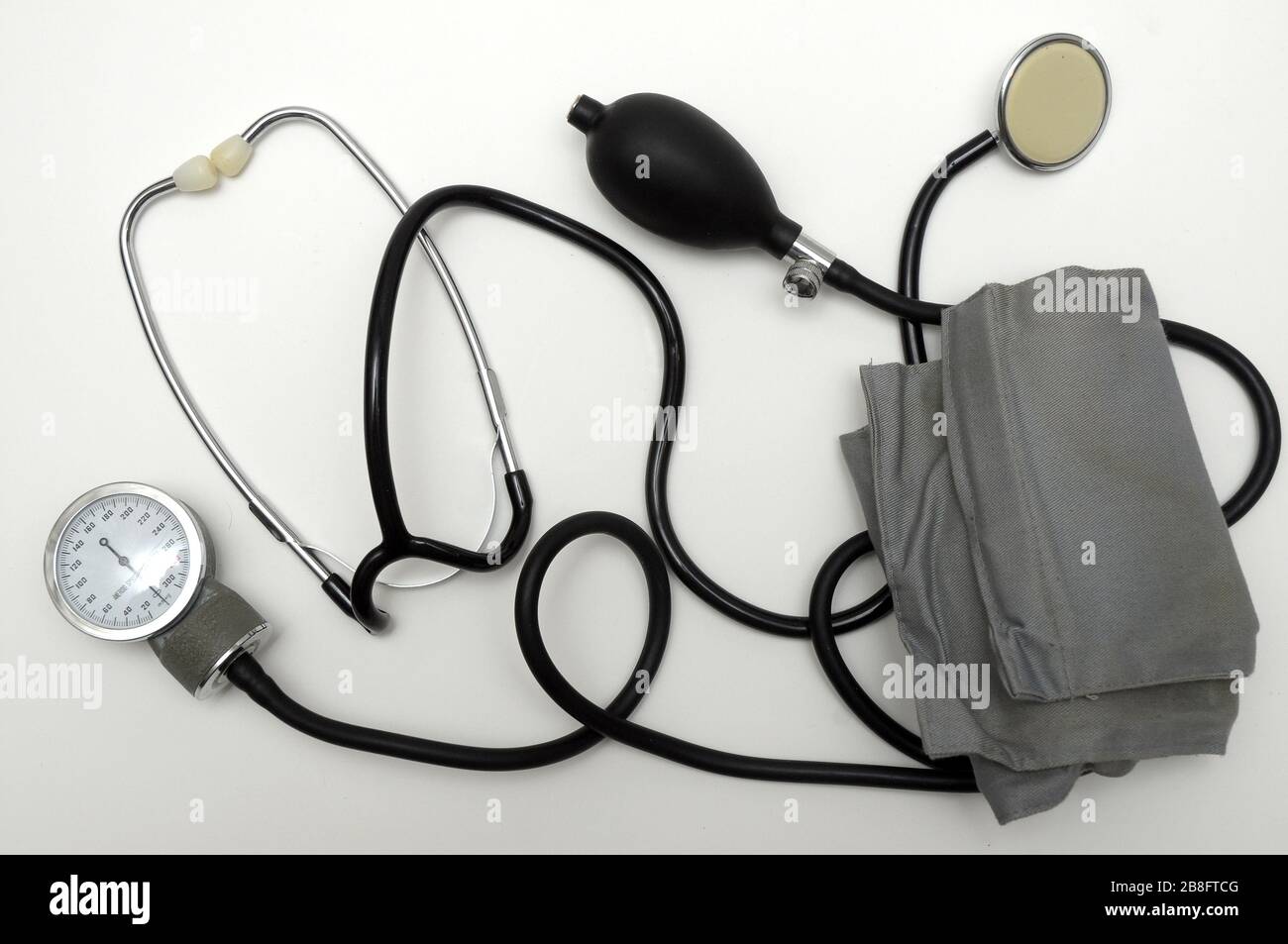 sfigmomanometri, sfigmomanometro manuale, misuratore della pressione sanguigna, Foto Stock