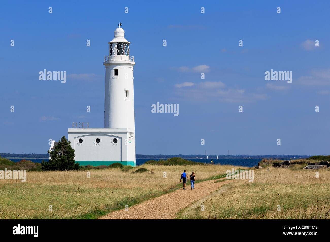 Hurst Point Lighthouse, Keyhaven, Hampshire, Inghilterra, Regno Unito Foto Stock