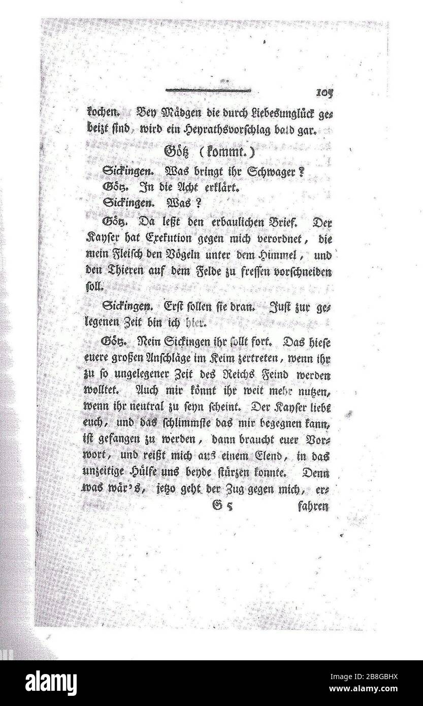 Goetz von Berlichingen (Goethe) 1773 105. Foto Stock