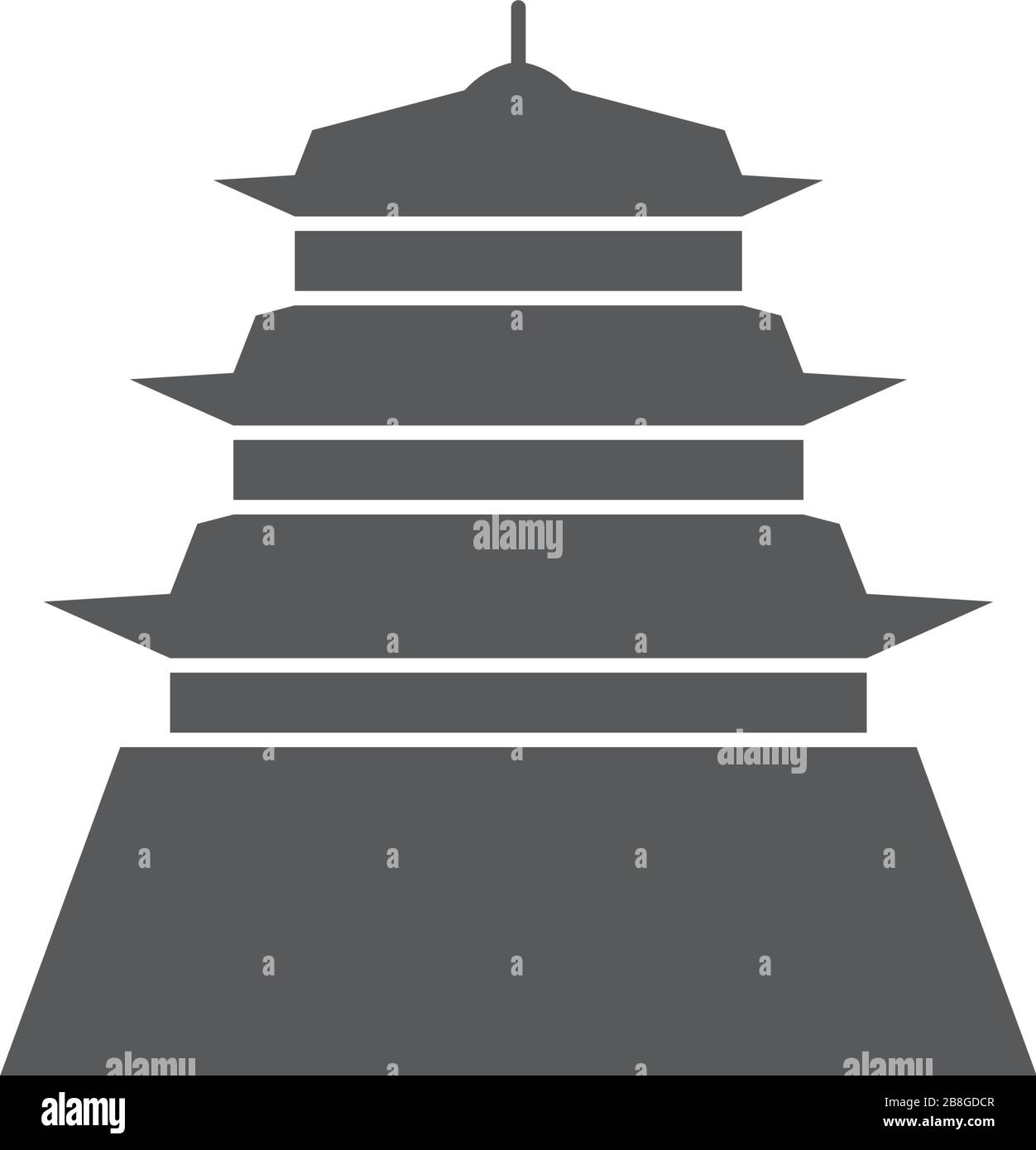 Architettura simbolo icona vettore pagoda asiatica isolata su sfondo bianco Illustrazione Vettoriale
