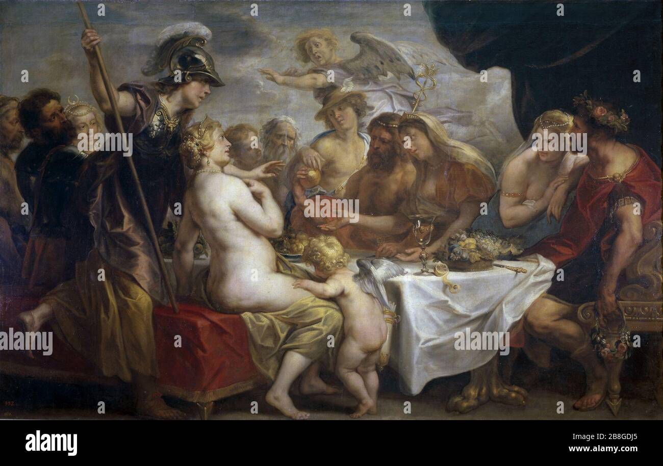 Mela d'oro di discordia di Jacob Jordaens. Foto Stock