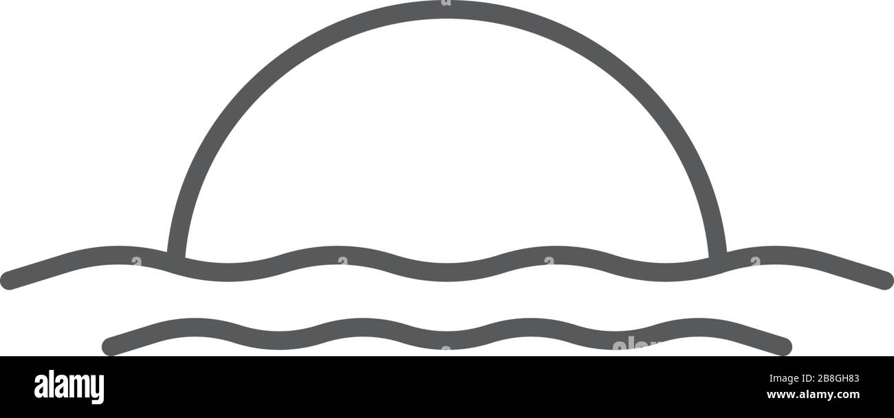 Sunset vettore semplice icona. I simboli meteorologici, previsioni elemento di design, isolato su bianco Illustrazione Vettoriale