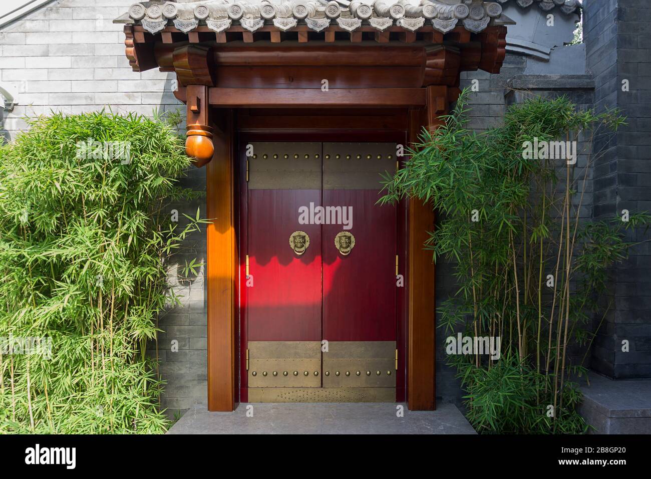 Porta cinese antica, Pechino Cina Foto Stock