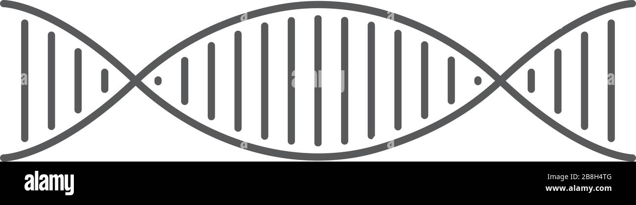 Icona del vettore della struttura del DNA isolata su sfondo bianco Illustrazione Vettoriale