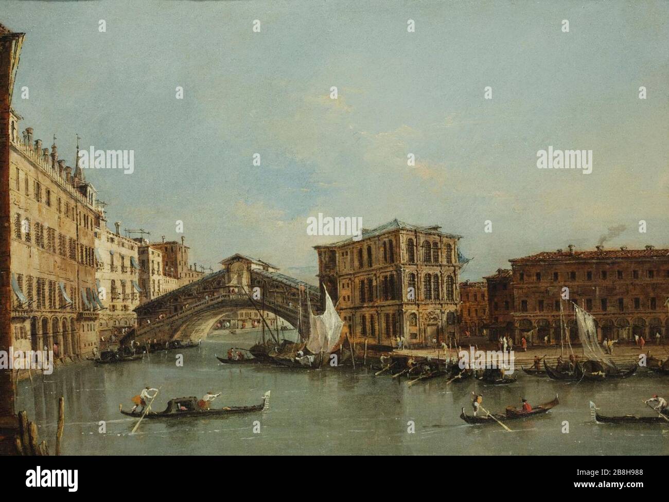 Canal Grande con Ponte di Rialto di Francesco Guardi, Foto Stock