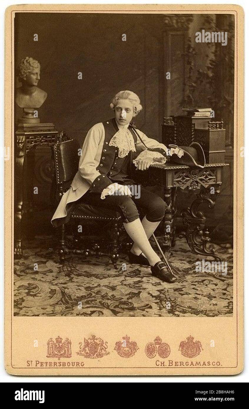 Granduca Konstantin Konstantinovich come Mozart, 1880. Foto Stock