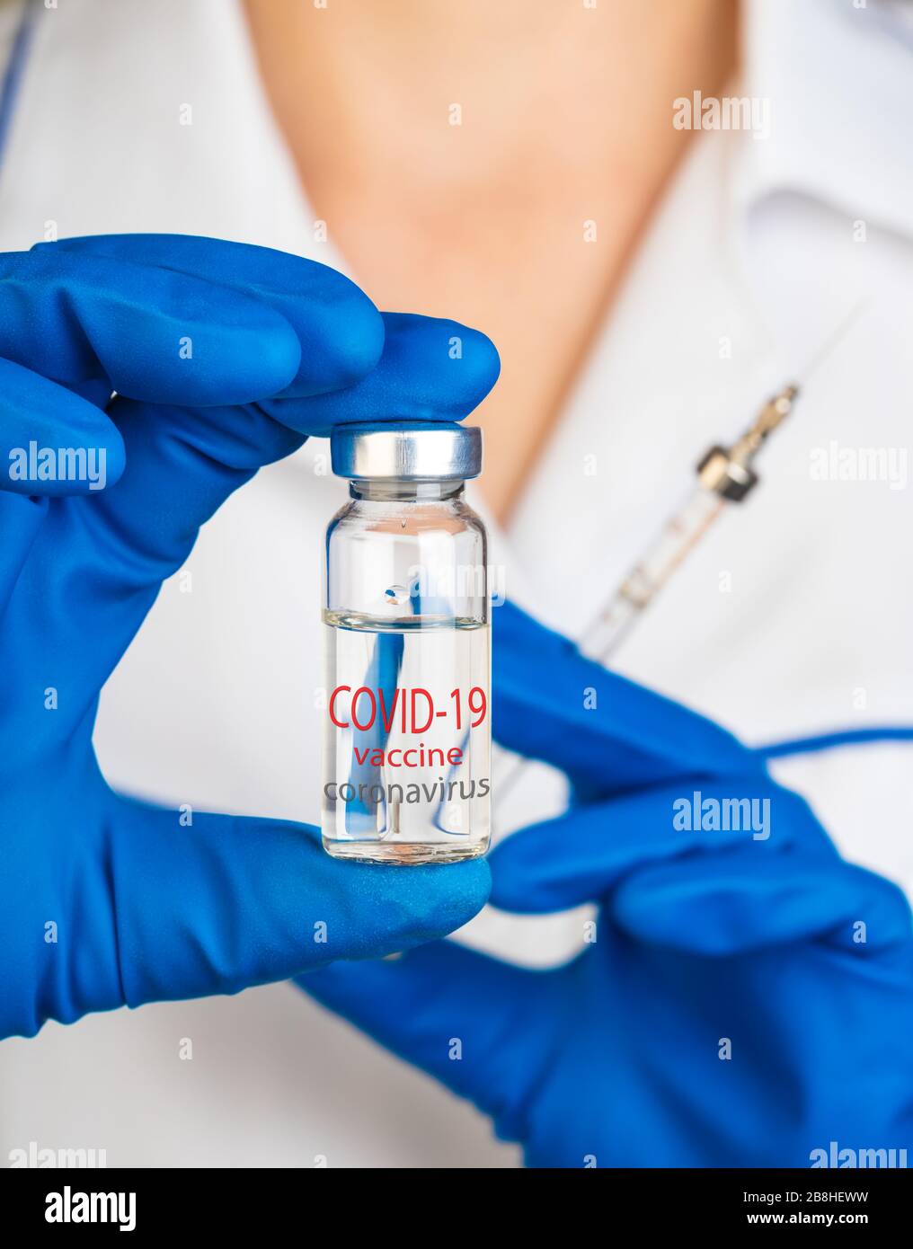 Vaccino, malattia da coronavirus 2019,COVID-19,nCoV 2019. Concetto di medicina infettiva. Foto Stock