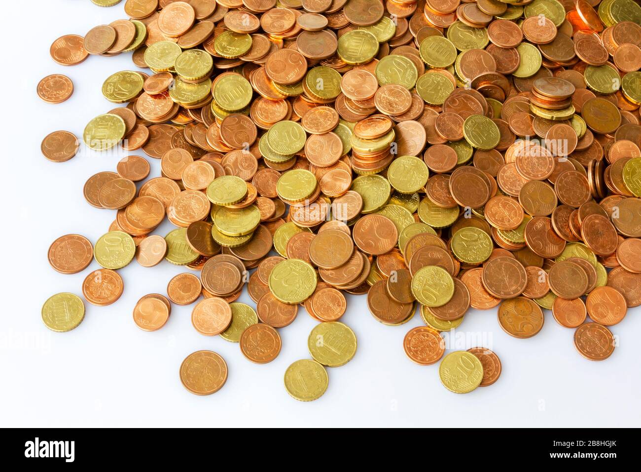Una montagna di centesimi di euro per i piccoli sogni, per gli sfondi. Germania Foto Stock