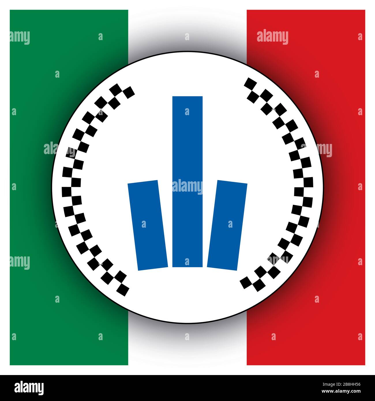 Polizia Municipale stemma sulla bandiera italiana, Italia, illustrazione vettoriale, sistema di politica locale Illustrazione Vettoriale