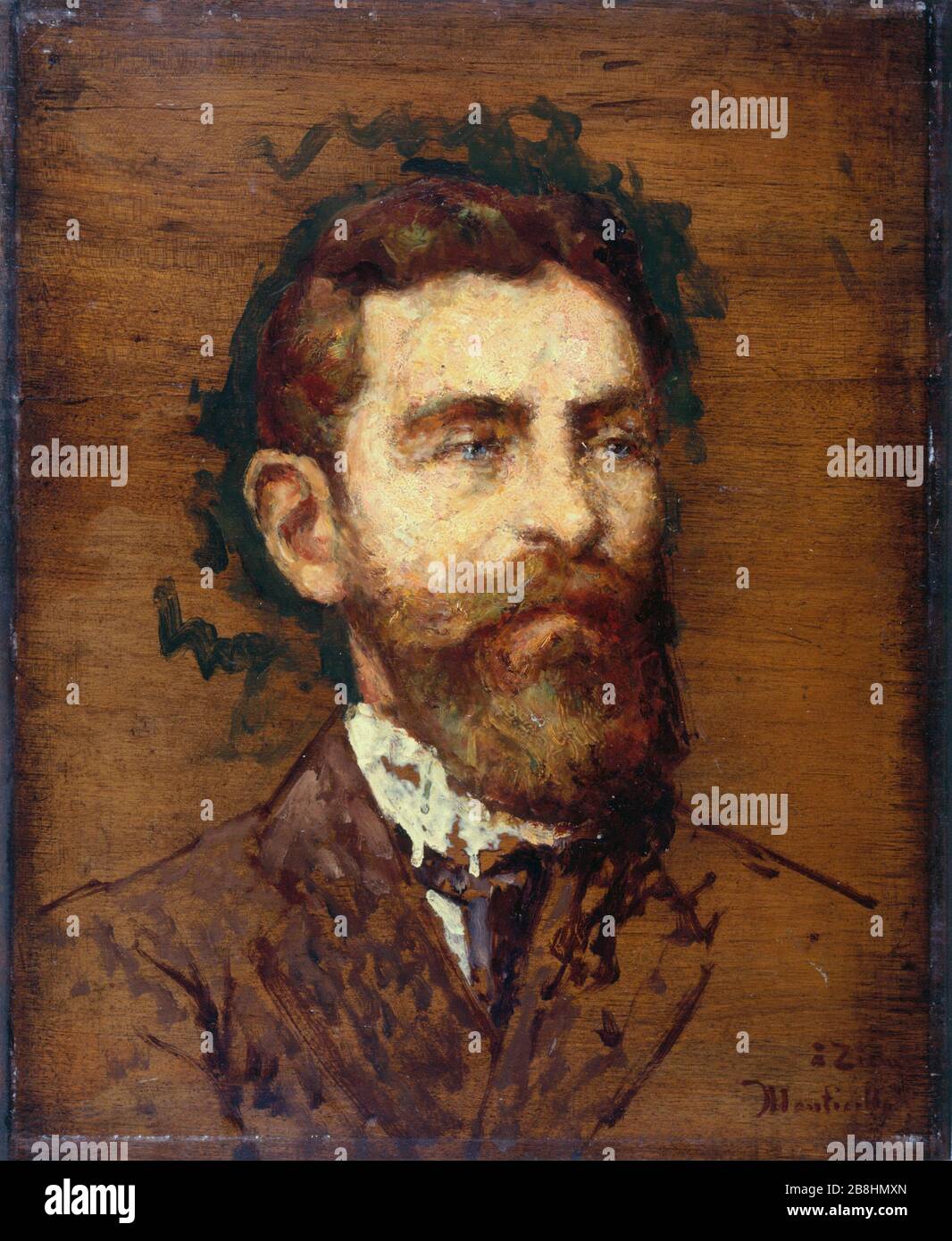 RITRATTO DI FRANCOIS ZIEM Adolphe Monticelli (1824-1886). "Portrait de François Ziem". Huile sur bois, 1852-1853. Musée des Beaux-Arts de la Ville de Paris, Petit Palais. Foto Stock