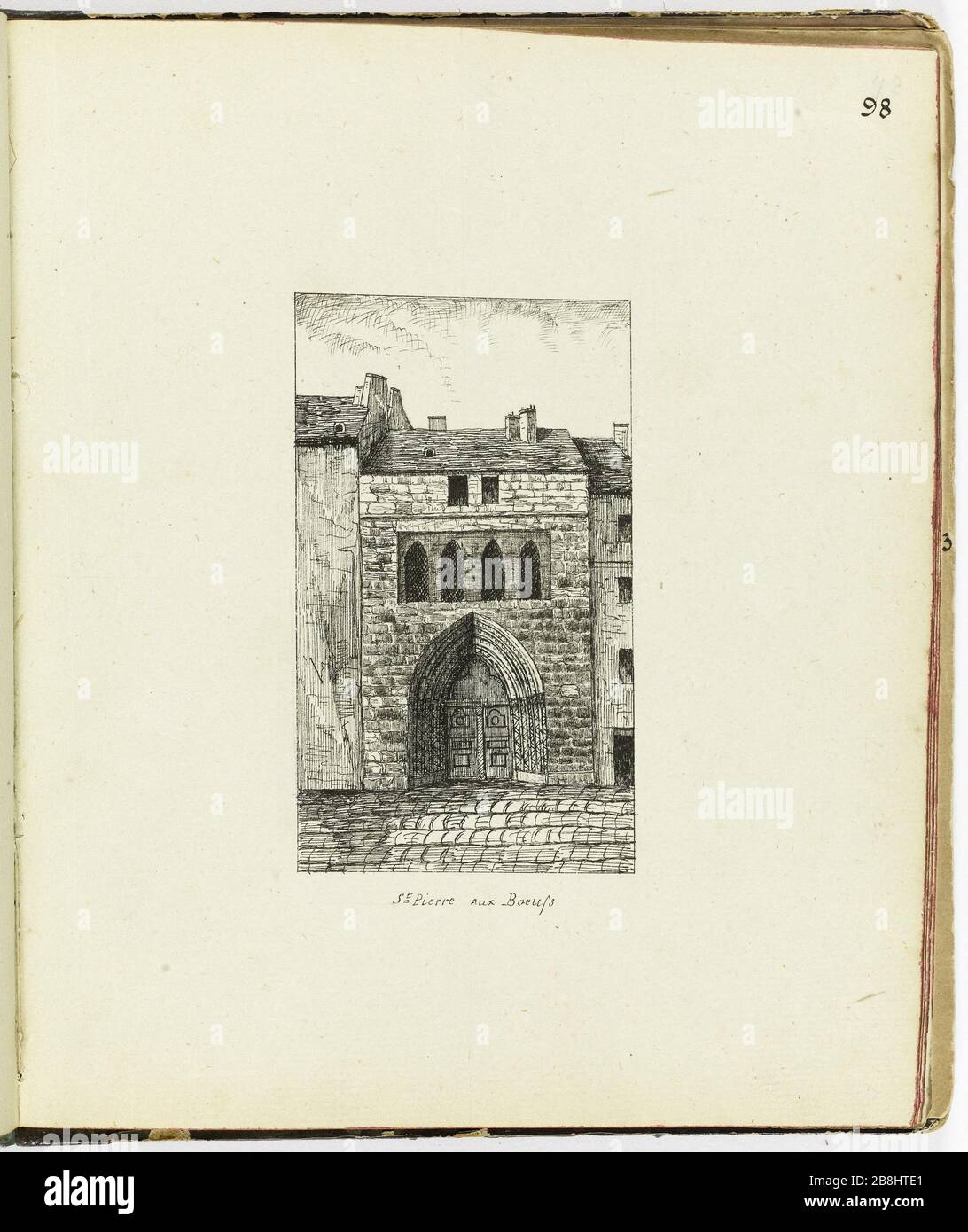 Collezione di 102 disegni [la vecchia Parigi] Saint Pierre aux Boeufs Henri Chapelle (1850-1925). "Le Vieux Paris". Recueil de 102 dessins. Eglise Saint-Pierre-aux-Bœufs. Parigi, musée Carnavalet. Foto Stock