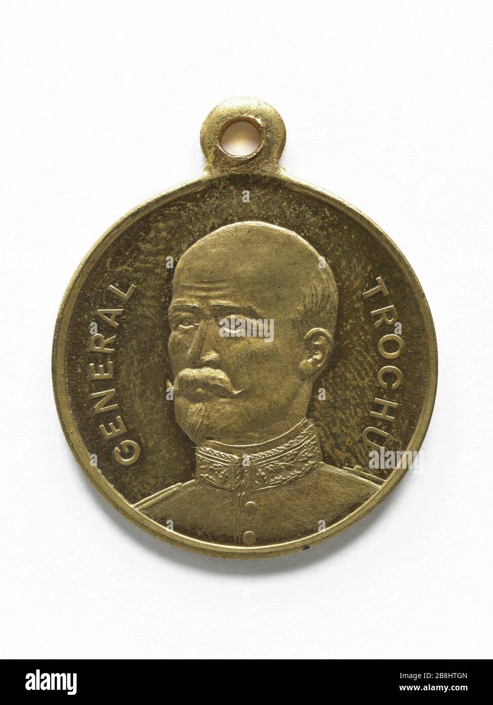 Louis Jules Trochu (1815-1896), maggiore generale e politico francese, nel 1870. Louis-Jules Trochu (1815-1896), général de Division et homme politique français, 1870. Cuivre doré. 1870. Parigi, musée Carnavalet. Foto Stock