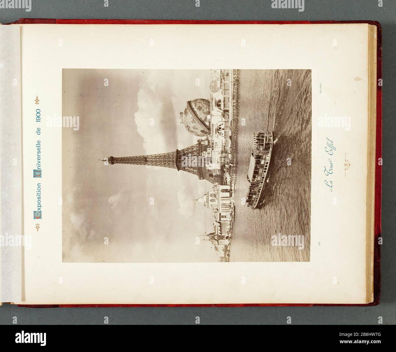 PARIS EXPO 1900 - esposizione TORRE EIFFEL Universelle Parigi 1900. La Tour Eiffel. Photographie de Neurdein Frères. Musée des Beaux-Arts de la Ville de Paris, Petit Palais. Foto Stock