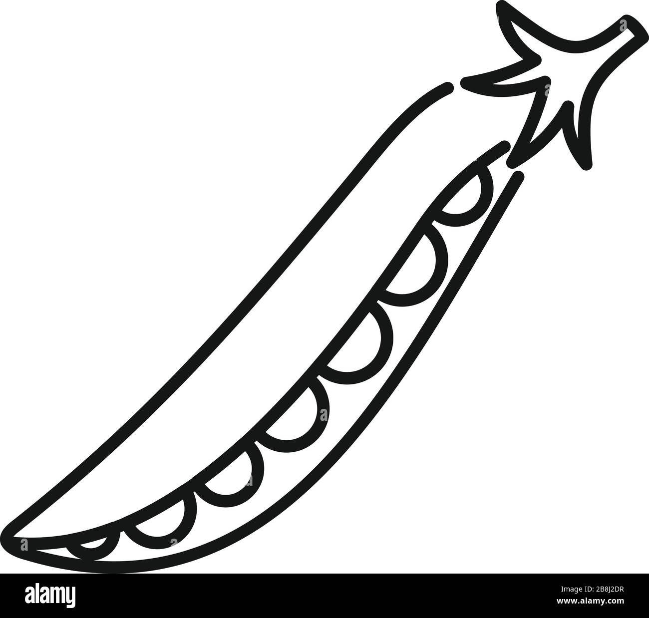 Icona semi di piselli. Icona del vettore del seme dei piselli di contorno per il disegno di fotoricettore isolato su sfondo bianco Illustrazione Vettoriale