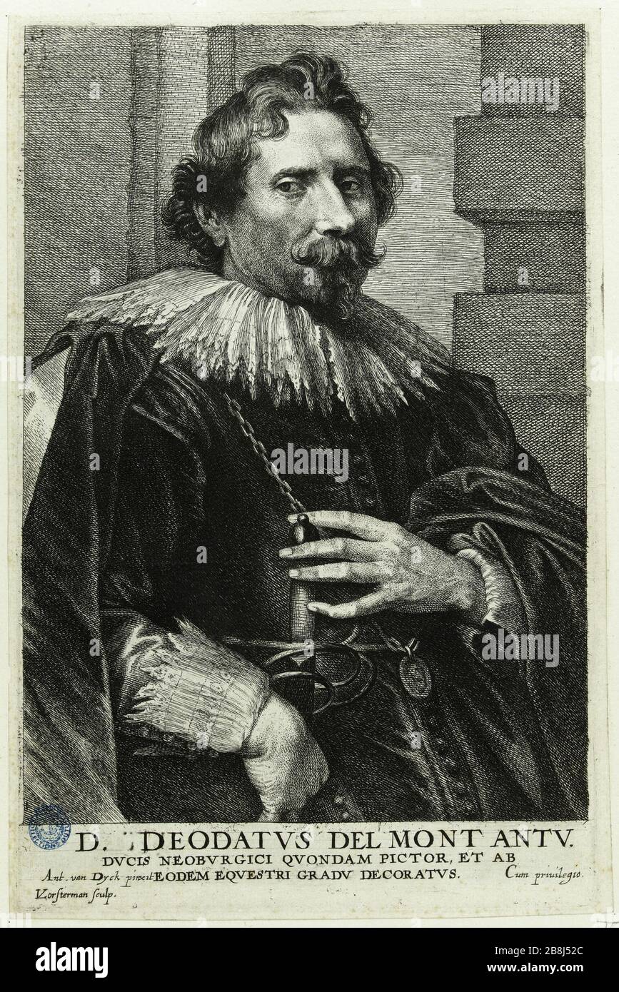 Delmont (Hollstein 58) Antoine Van Dyck (1599-1641). Delmont (Hollstein 58). Eau-forte sur papier, burin, 1634-1636. Foto Stock