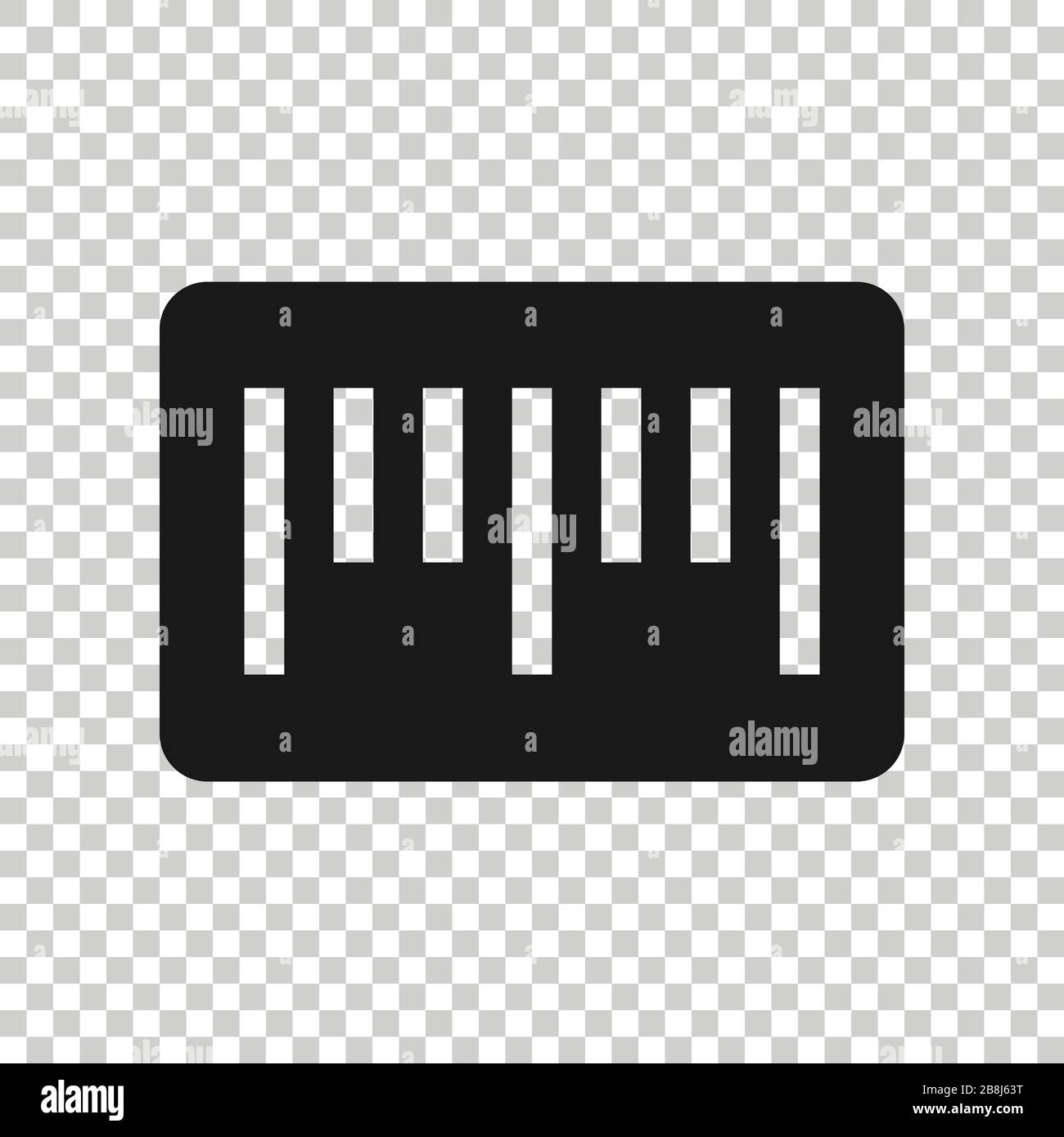 Icona del codice a barre in stile appartamento. Distribuzione del prodotto illustrazione vettoriale bianco su sfondo isolato. Codice a barre Concetto di business. Illustrazione Vettoriale