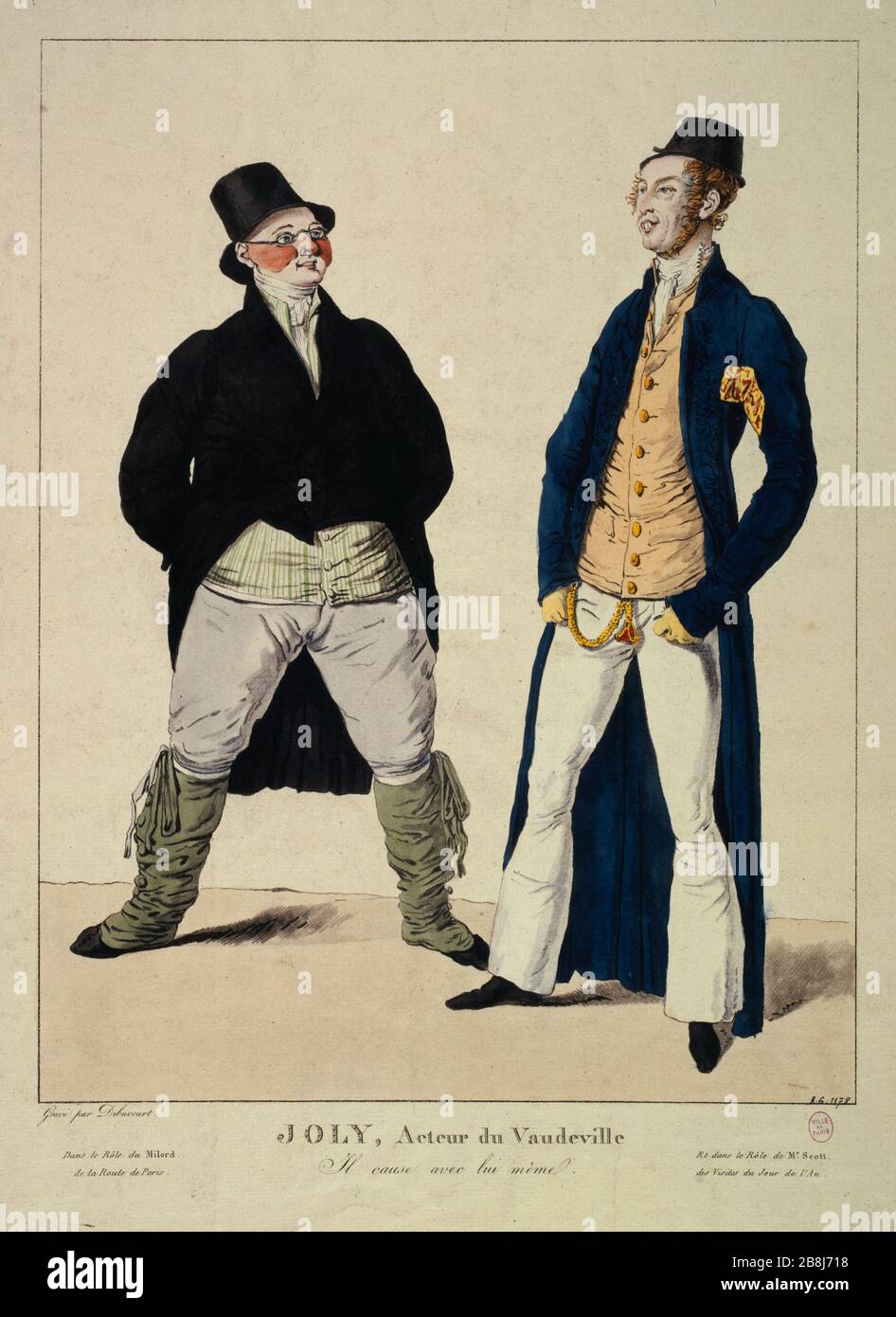 Joly, attore Vaudeville Philibert-Louis Debucourt (1755-1832). 'Joly, acteur du Vaudeville'. Gravure. Parigi, musée Carnavalet. Foto Stock
