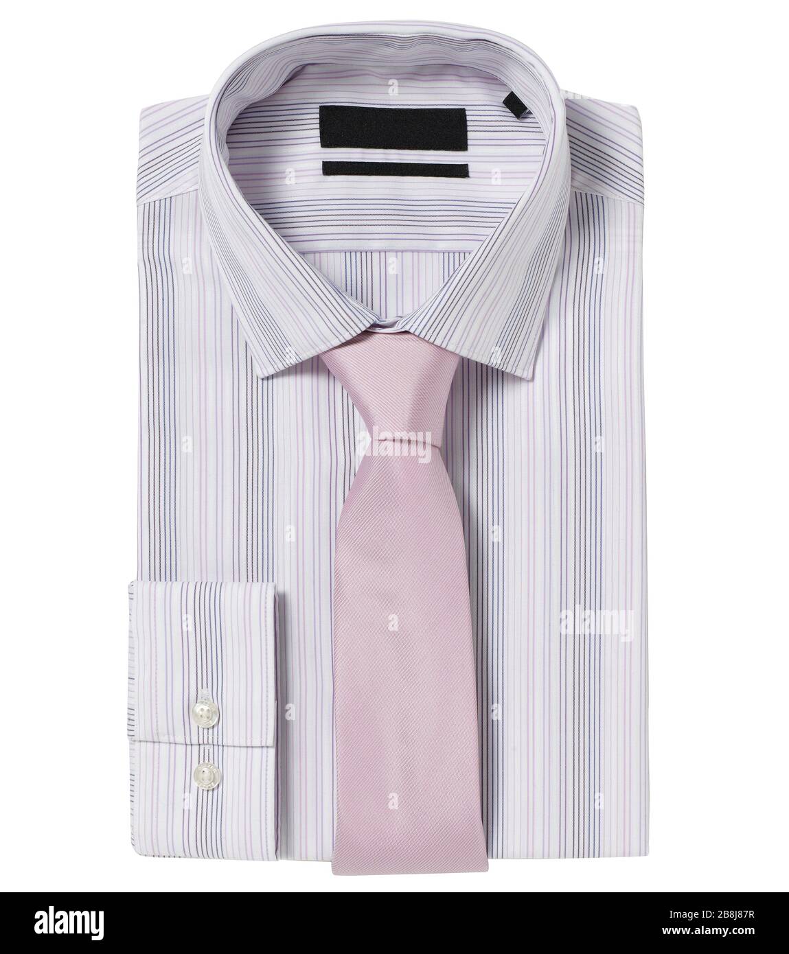 Camicia classica con cravatta isolata su bianco Foto Stock