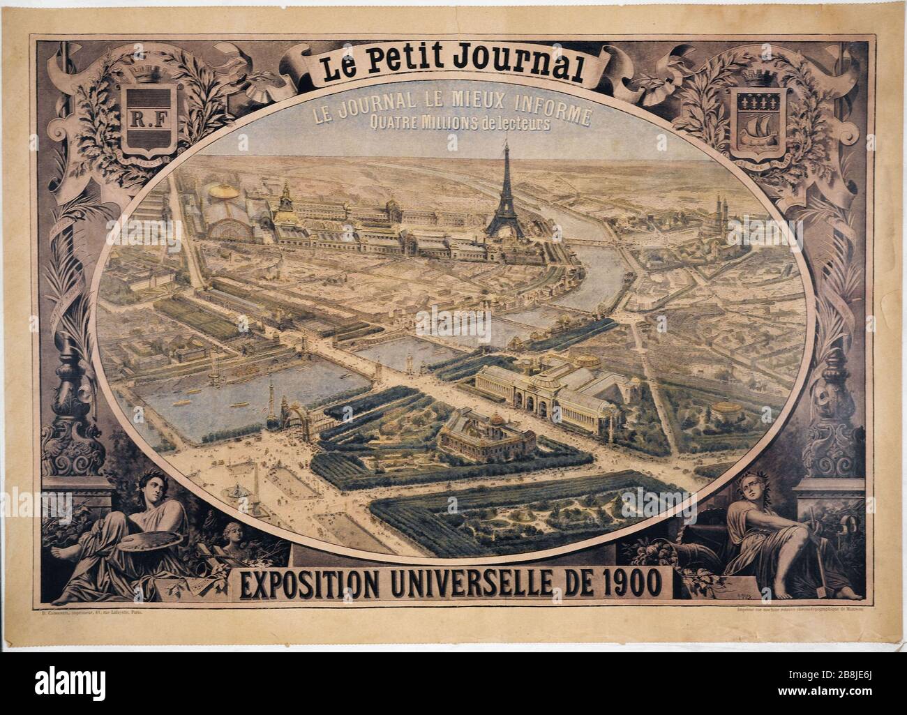 JOURNAL SMALL: ESPOSIZIONE UNIVERSALE DEL 1900 PANORAMICA H. MEYER. 'Le Petit journal : Exposition universelle de 1900, vue générale'. Affiche. Musée des Beaux-Arts de la Ville de Paris, Petit Palais. Foto Stock