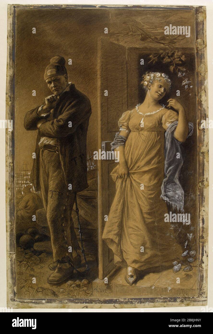 Frontespizio di Les Miserables Frédéric Théodore LIX (1830-1897). Frontispice des Misérables. Fusain sur papier. 1880. Parigi, Maison de Victor Hugo. Foto Stock