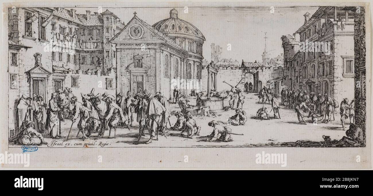 Le grandi miserie di guerra, ospedale. Quindicesimo numero di una sequenza di 18 pezzi (1353 Lieure, Meaume 578) Jacques Callot (1592-1635). 'Les Grandes misères de la guerre, l'Hôpital. Quinzième numéro d'une suite de 18 pièces' (Lieure 1353, Meaume 578). Eau-forte. 1633. Musée des Beaux-Arts de la Ville de Paris, Petit Palais. Foto Stock