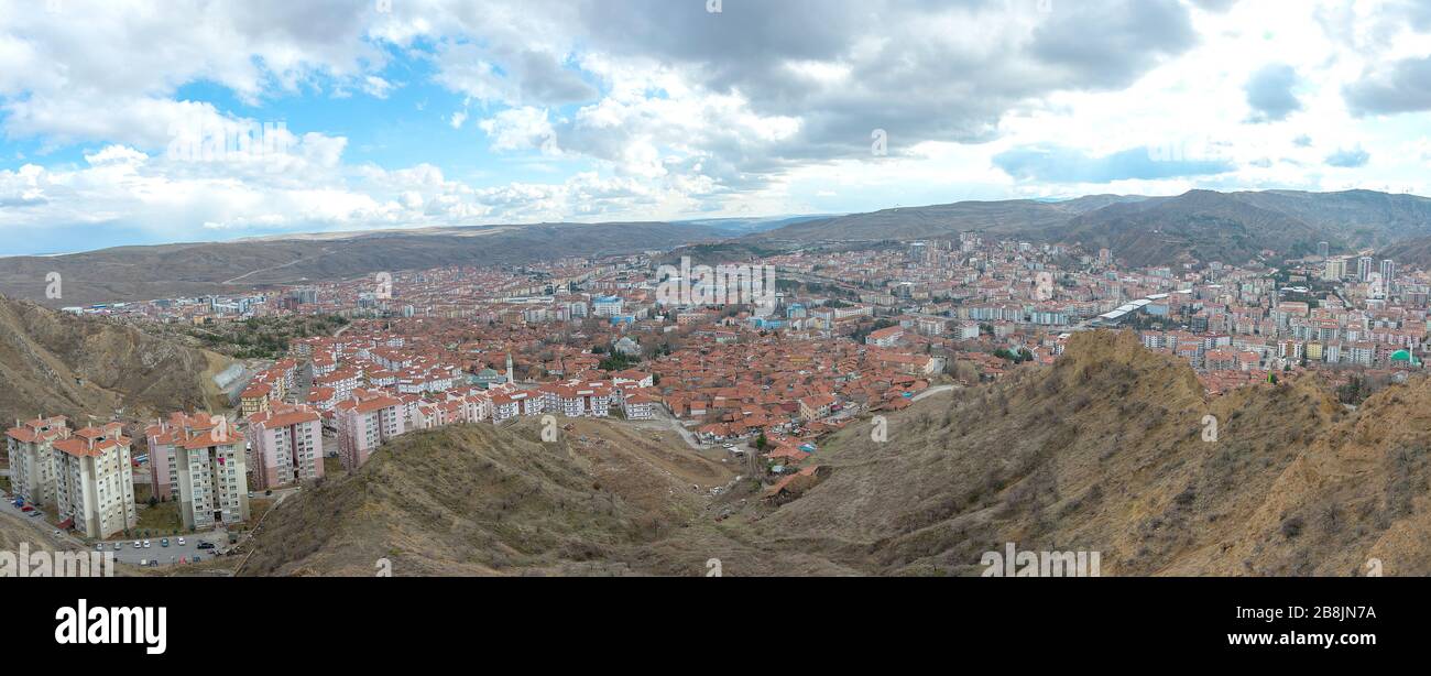 Veduta aerea della città di Cankiri della Turchia. Foto Stock