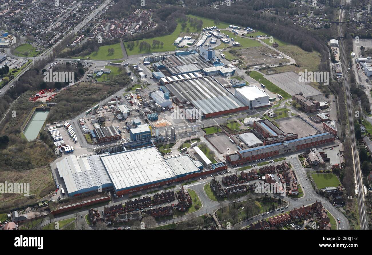 Vista aerea di Unilever Port Sunlight, Wirral, Merseyside Foto Stock