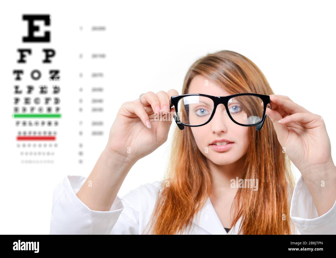 Grazioso medico con occhiali Foto Stock