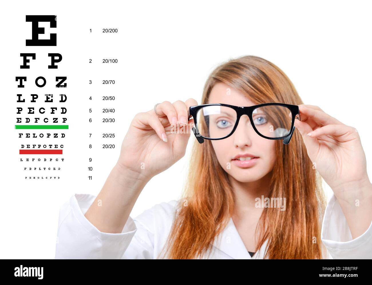 Grazioso medico con occhiali Foto Stock