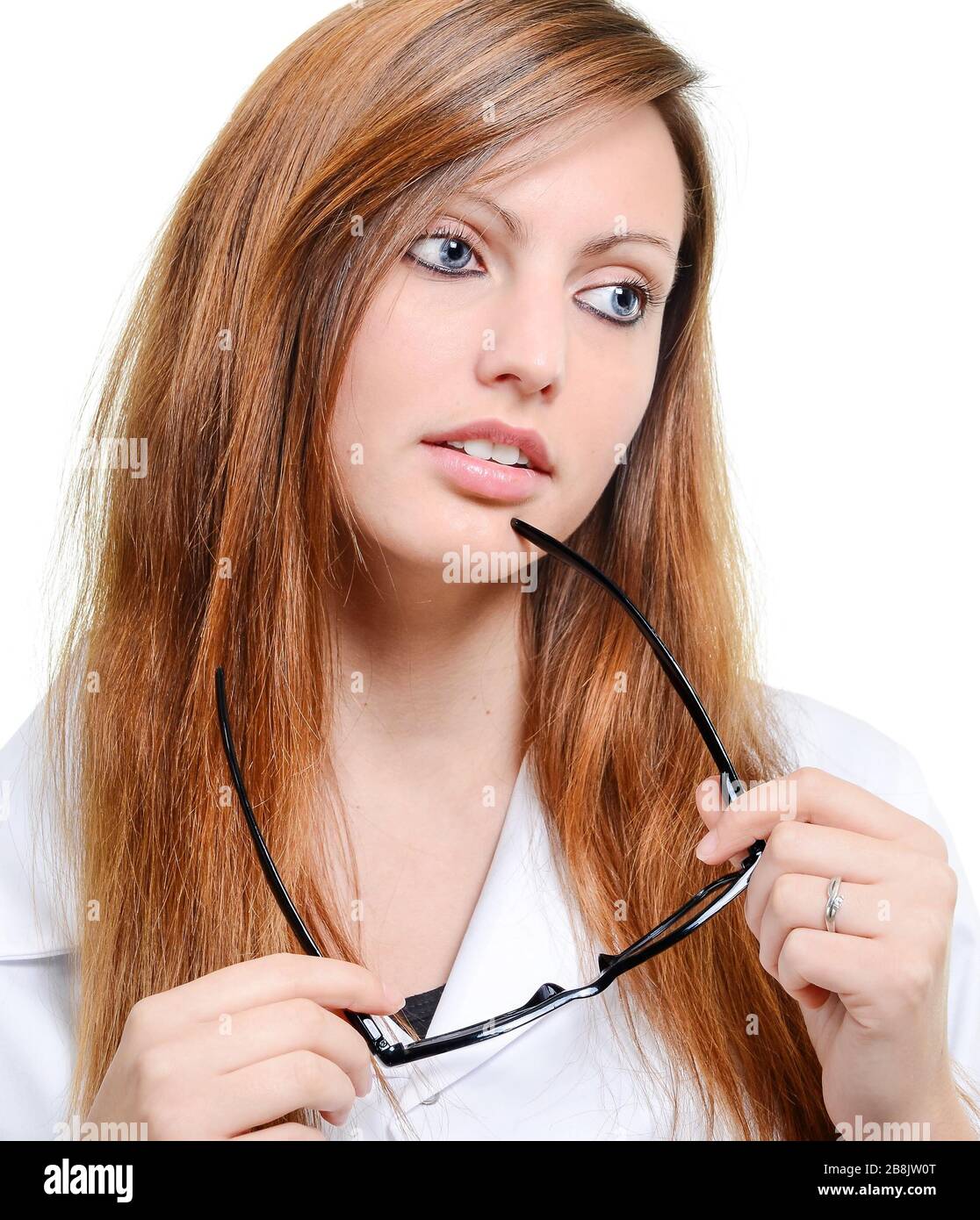 Grazioso medico con occhiali Foto Stock