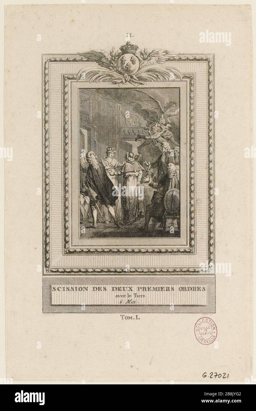 Dividere i primi due ordini con il terzo. Stati generali, Versailles, 6 maggio 1789. Rivoluzione francese (TF) Foto Stock