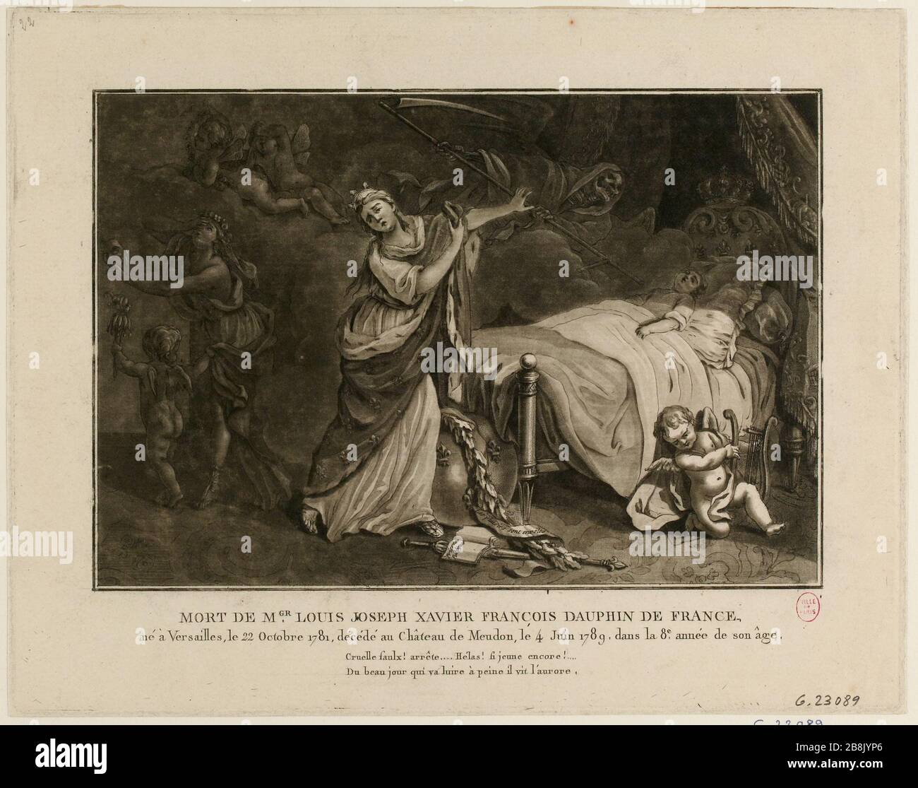 Morte dei Delfini di Francia, Monsignor Louis Joseph François Xavier (1781-1789), 4 giugno 1789. Rivoluzione francese (TF) Foto Stock